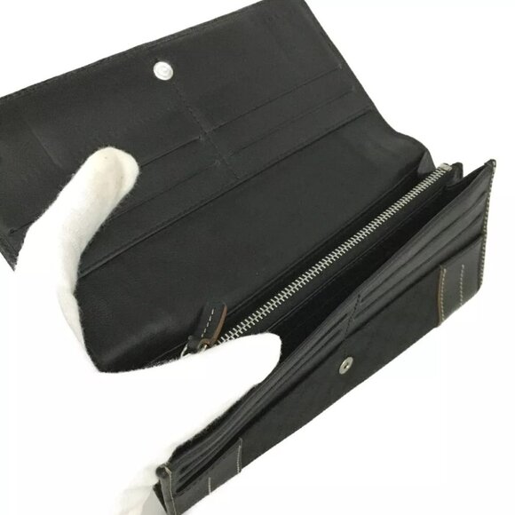 CELINE Macadam Canvas Leather Long Bifold Wallet Black/3BA0374 - Picture 5 of 8